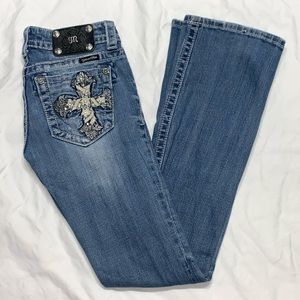 Miss Me Size 25x34 JP5445B Boot Cut Distress Jeans